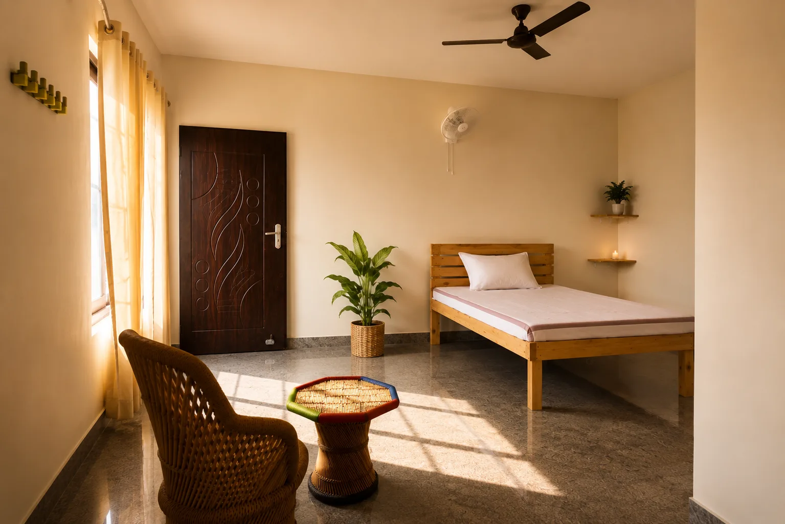 Accommodation at Triguna Yoga School